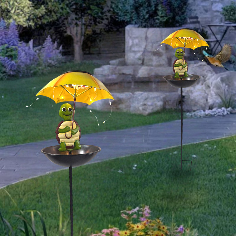 Outdoor Yard Power Stake - Solar-Powered Bird Feeder Light Weatherproof Feeding