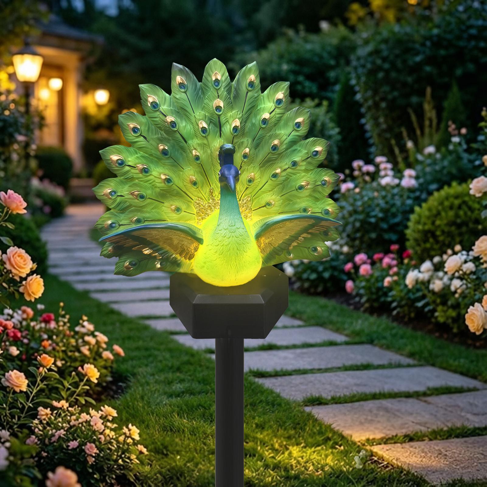 Solar Powered Bird Decor Solar - Outdoor Yard Power Stake 评论和价格