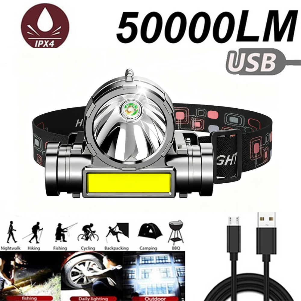 LED USB Rechargeable COB Headl - Outdoor Power Source 评论和价格