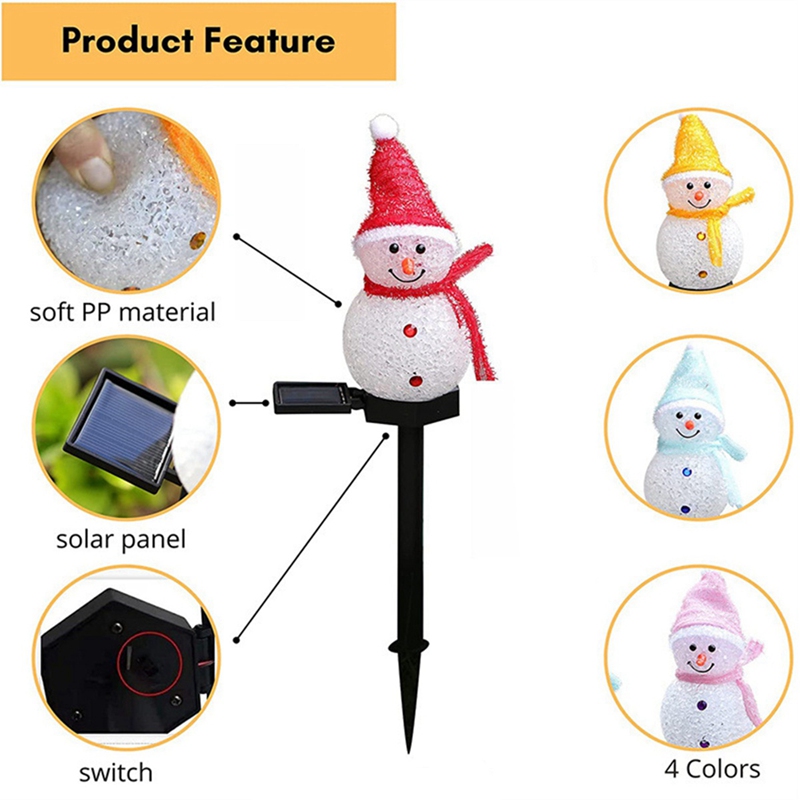LED Snowman Solar Garden Light - Outdoor Yard Power Stake 评论和价格