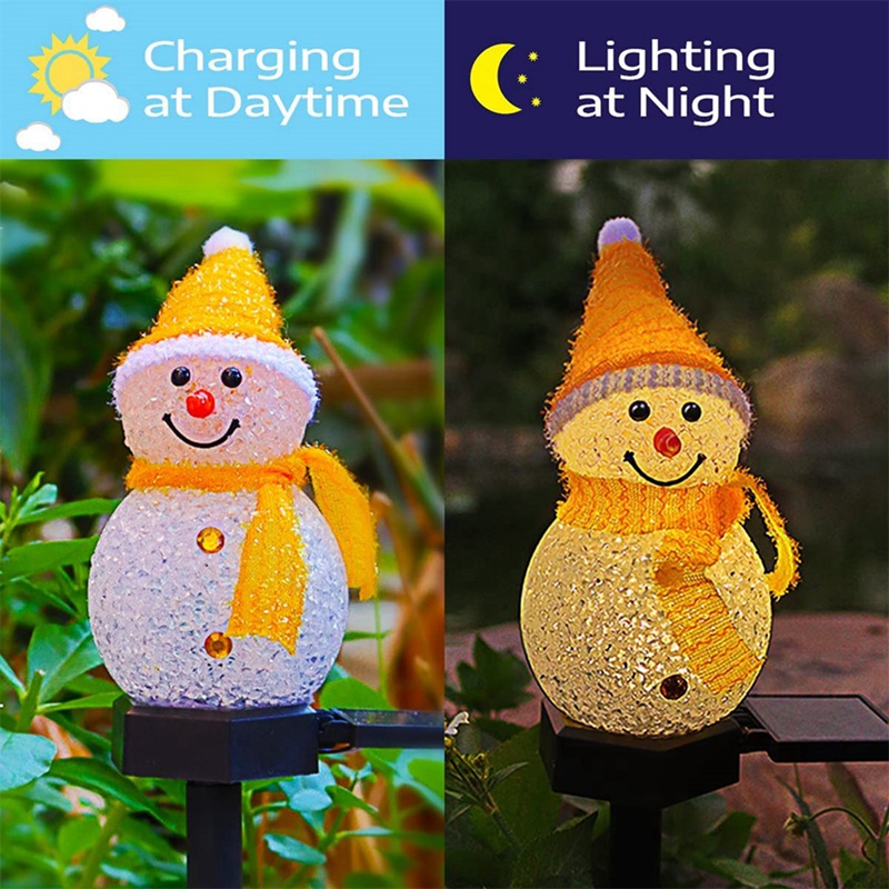 LED Snowman Solar Garden Light - Outdoor Yard Power Stake 评论和价格