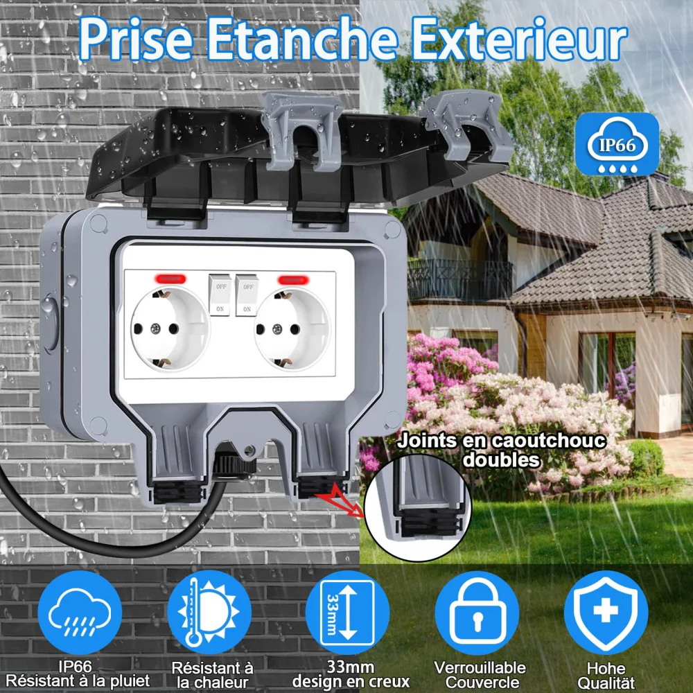 European-Style Outdoor Socket  - Power Switch Outdoor 评论和价格