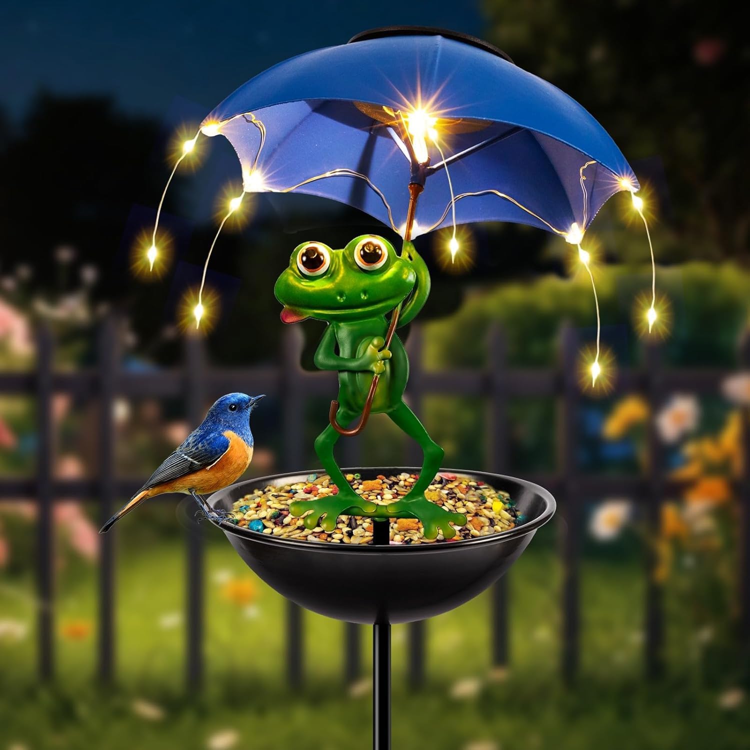 Solar-Powered Bird Feeder Ligh - Outdoor Yard Power Stake 评论和价格