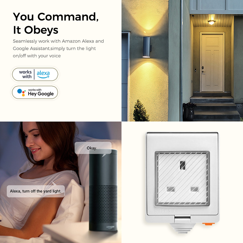 Avoir IP55 Tuya Wifi Smart Wat - Outdoor Power Outlet With Remote Control 评论和价格