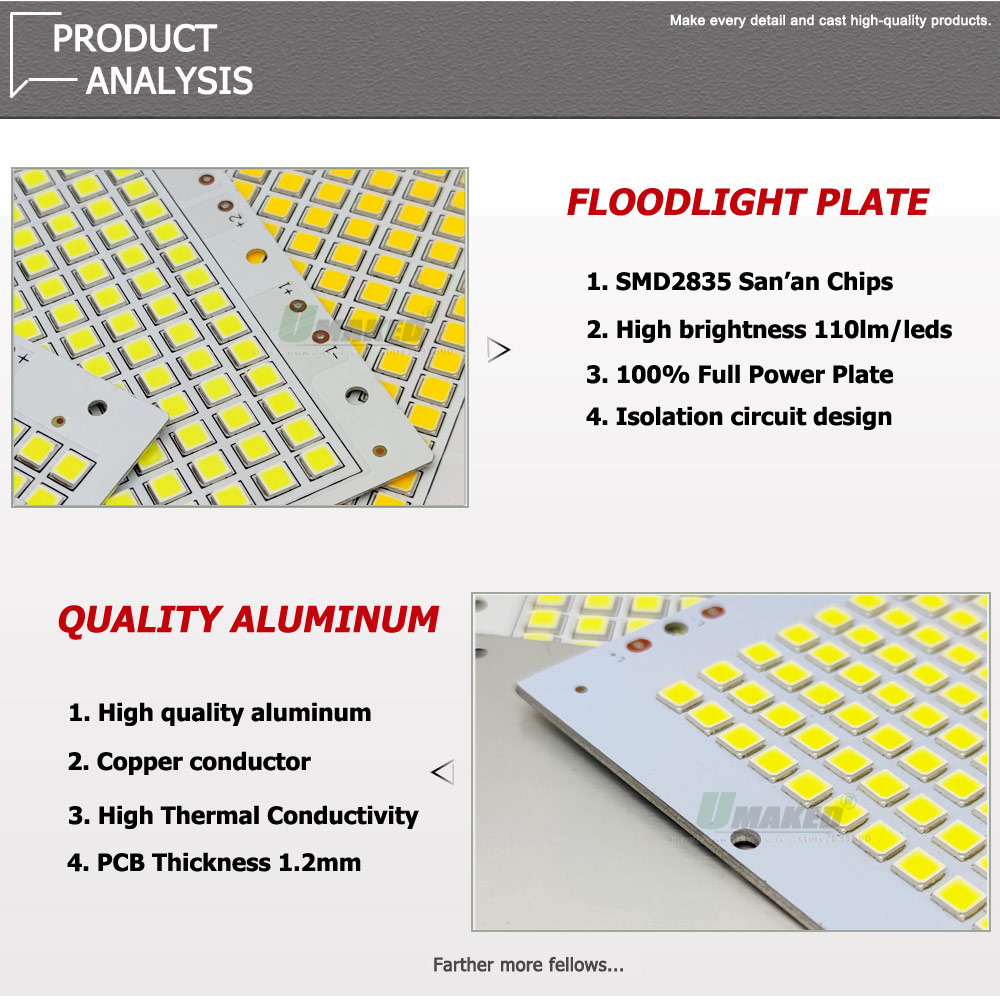 5PC LED PCB SMD5054 Floodlight - Outdoor Power Source 评论和价格