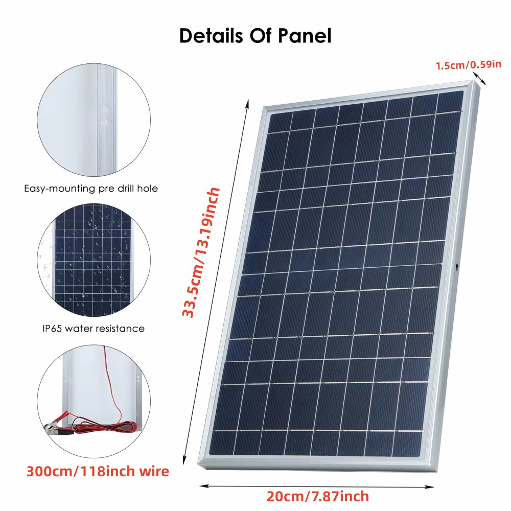 35W Solar Panel Kit Complete 1 - Outdoor Power Source 评论和价格