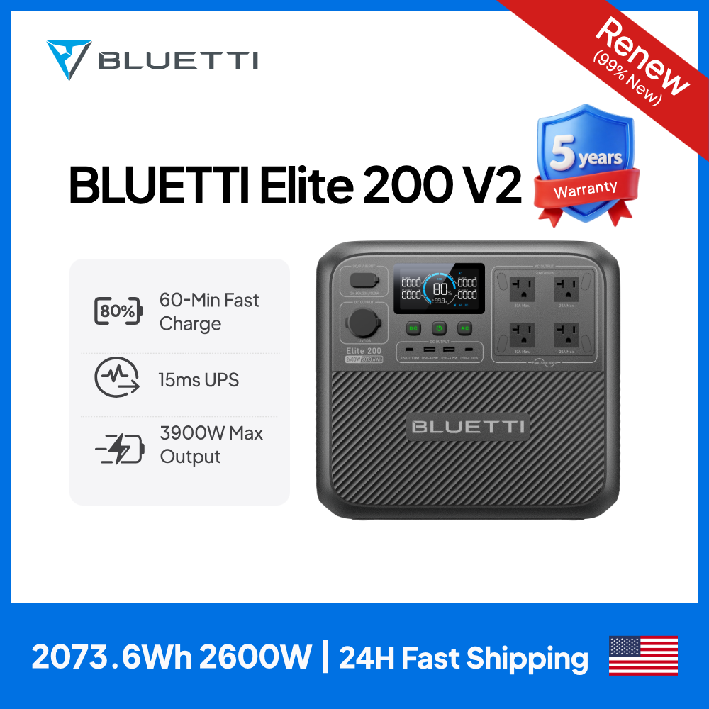 【Renew】BLUETTI Elite 200 V2 Po - Outdoor Power Source 评论和价格