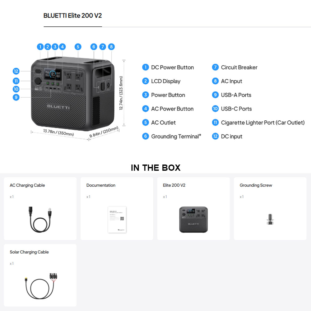 【Renew】BLUETTI Elite 200 V2 Po - Outdoor Power Source 评论和价格