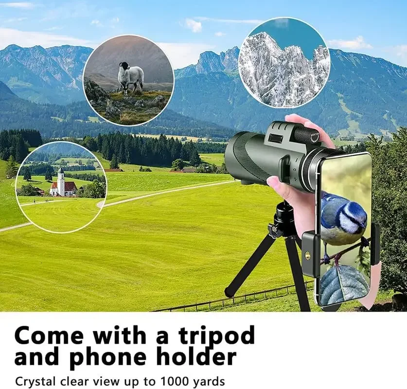 80x100 HD Monocular for Smartp - Outdoor Power Point 评论和价格