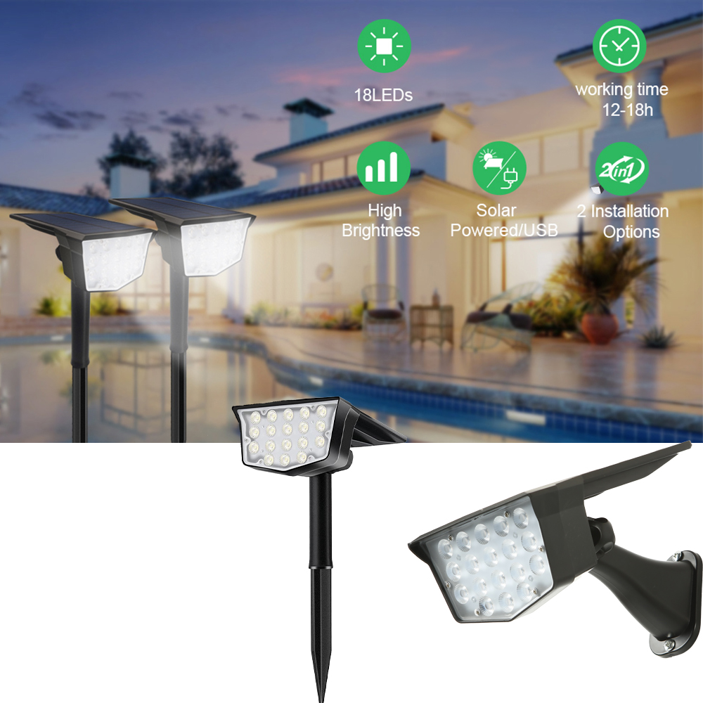 2Pcs Solar Outdoor Spot Lights - Power Switch Outdoor 评论和价格